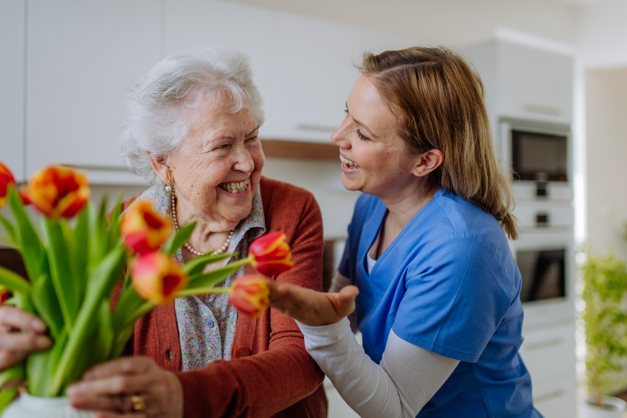 women with flowers
