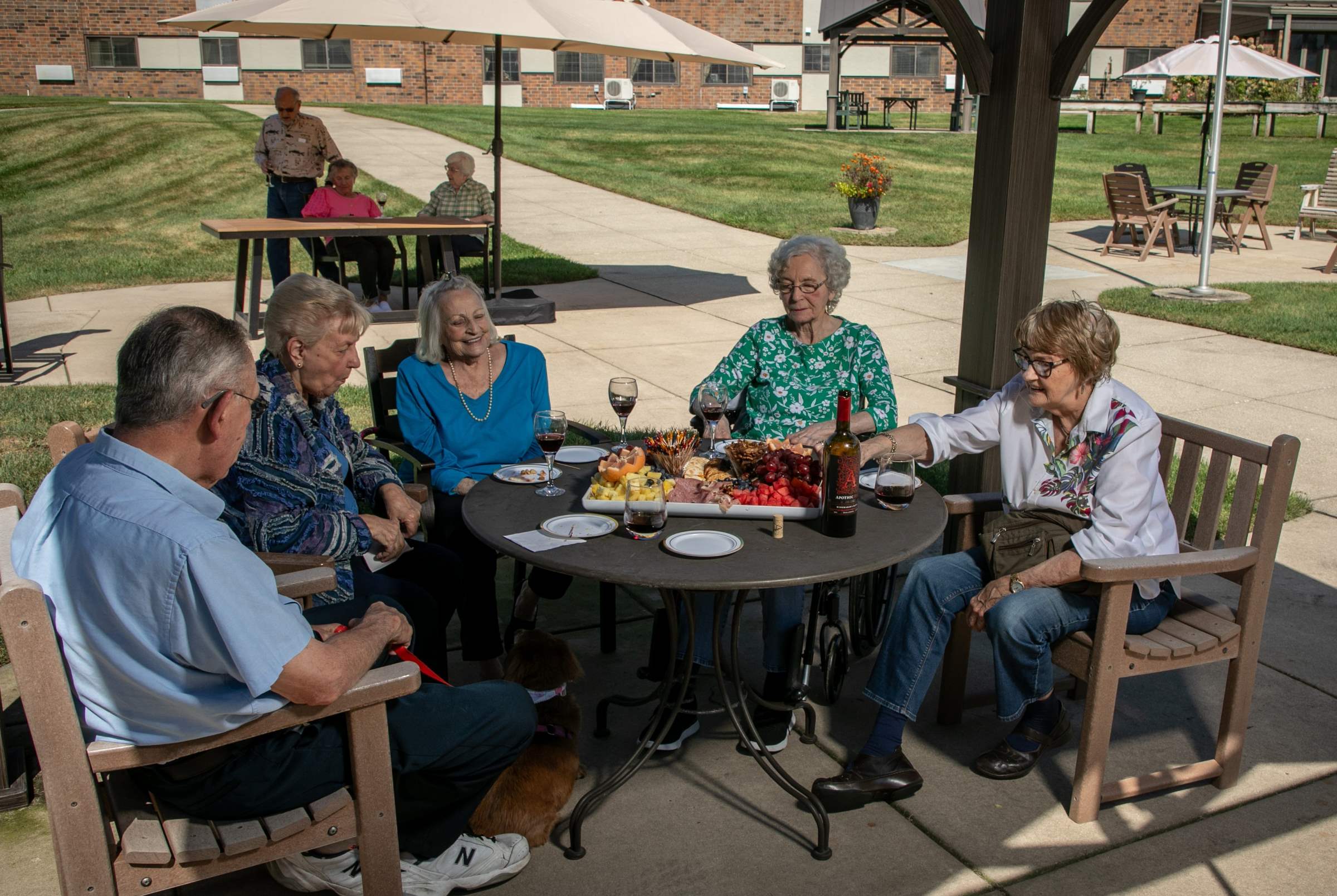 group on patio
