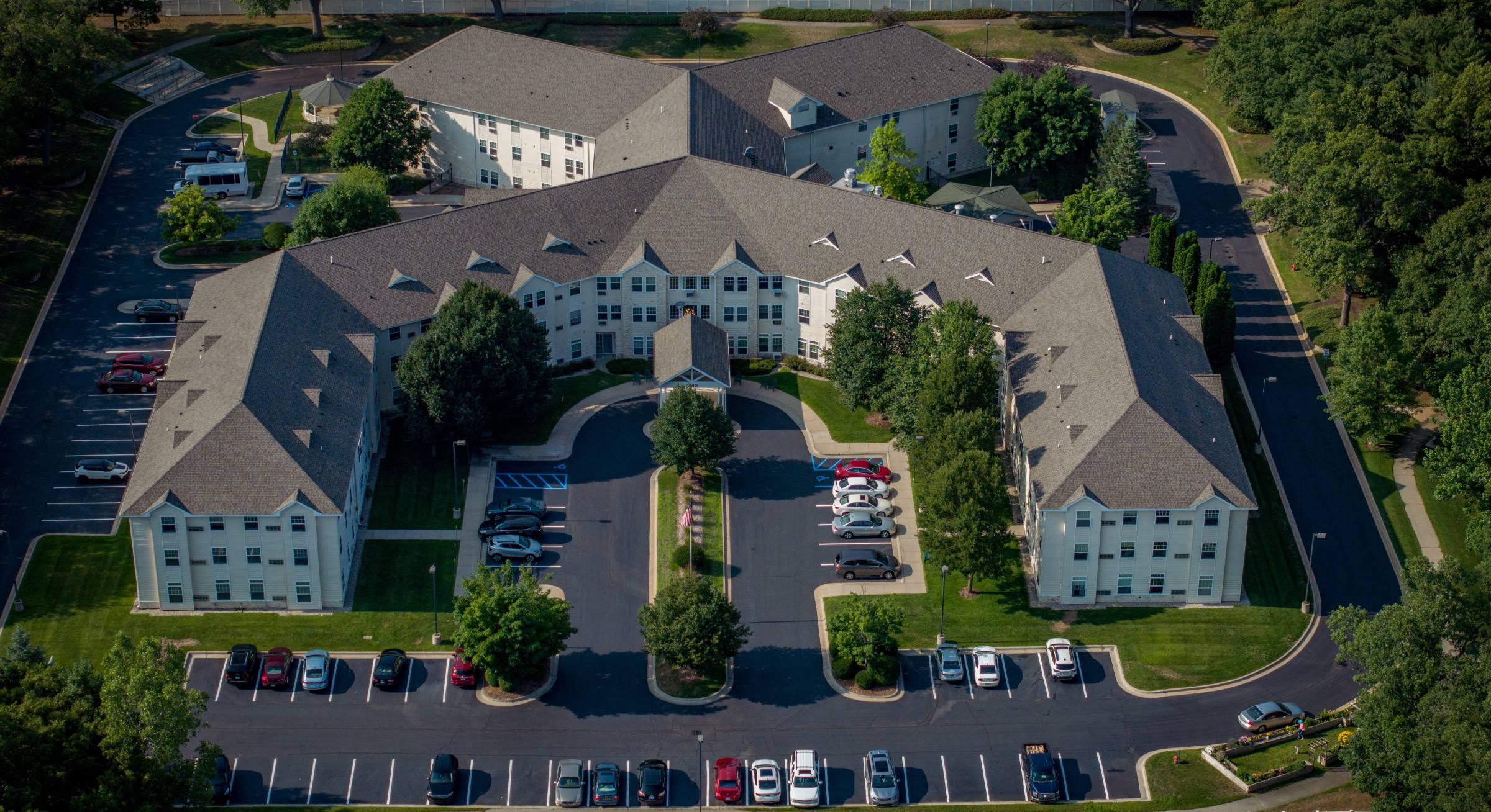 aerial view of The Oaks